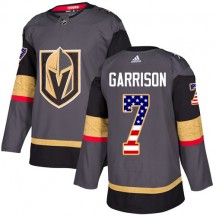 Men's Adidas Vegas Golden Knights Jason Garrison Gold Gray USA Flag Fashion Jersey - Authentic
