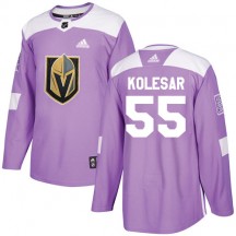 Men's Adidas Vegas Golden Knights Keegan Kolesar Purple Fights Cancer Practice Jersey - Authentic