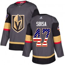 Youth Adidas Vegas Golden Knights Luca Sbisa Gold Gray USA Flag Fashion Jersey - Authentic