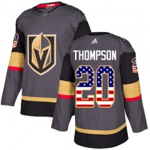 Youth Adidas Vegas Golden Knights Paul Thompson Gold Gray USA Flag Fashion Jersey - Authentic