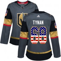 Women's Adidas Vegas Golden Knights T.J. Tynan Gold Gray USA Flag Fashion Jersey - Authentic