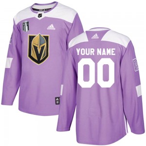 Men's Adidas Vegas Golden Knights Custom Purple Custom Fights Cancer Practice 2023 Stanley Cup Final Jersey - Authentic