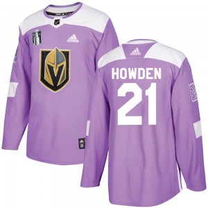 Men's Adidas Vegas Golden Knights Brett Howden Purple Fights Cancer Practice 2023 Stanley Cup Final Jersey - Authentic