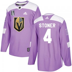 Men's Adidas Vegas Golden Knights Clayton Stoner Purple Fights Cancer Practice 2023 Stanley Cup Final Jersey - Authentic