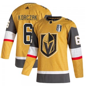 Youth Adidas Vegas Golden Knights Kaedan Korczak Gold 2020/21 Alternate 2023 Stanley Cup Final Jersey - Authentic