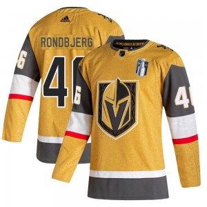 Youth Adidas Vegas Golden Knights Jonas Rondbjerg Gold 2020/21 Alternate 2023 Stanley Cup Final Jersey - Authentic