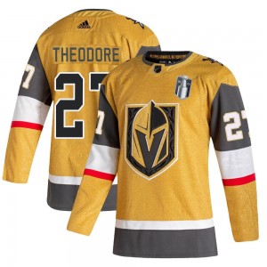 Youth Adidas Vegas Golden Knights Shea Theodore Gold 2020/21 Alternate 2023 Stanley Cup Final Jersey - Authentic
