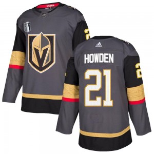 Men's Adidas Vegas Golden Knights Brett Howden Gold Gray Home 2023 Stanley Cup Final Jersey - Authentic