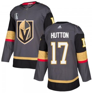 Men's Adidas Vegas Golden Knights Ben Hutton Gold Gray Home 2023 Stanley Cup Final Jersey - Authentic