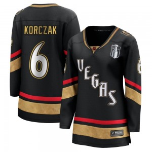 Women's Fanatics Branded Vegas Golden Knights Kaedan Korczak Gold Black Special Edition 2.0 2023 Stanley Cup Final Jersey - Brea