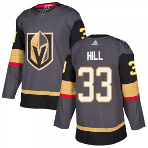 Men's Adidas Vegas Golden Knights Adin Hill Gold Gray Home Jersey - Authentic