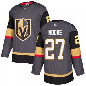 Men's Adidas Vegas Golden Knights John Moore Gold Gray Home Jersey - Authentic
