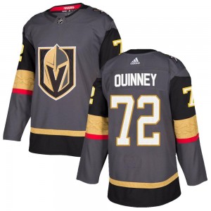 Men's Adidas Vegas Golden Knights Gage Quinney Gold Gray Home Jersey - Authentic
