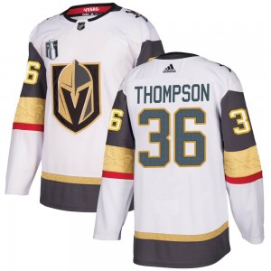 Men's Adidas Vegas Golden Knights Logan Thompson Gold White Away 2023 Stanley Cup Final Jersey - Authentic