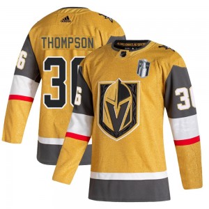 Men's Adidas Vegas Golden Knights Logan Thompson Gold 2020/21 Alternate 2023 Stanley Cup Final Jersey - Authentic
