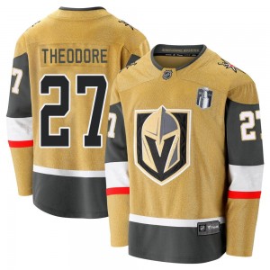 Youth Fanatics Branded Vegas Golden Knights Shea Theodore Gold Breakaway 2020/21 Alternate 2023 Stanley Cup Final Jersey - Premi