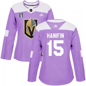 Women's Adidas Vegas Golden Knights Noah Hanifin Purple Fights Cancer Practice 2023 Stanley Cup Final Jersey - Authentic