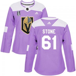 Women's Adidas Vegas Golden Knights Mark Stone Purple Fights Cancer Practice 2023 Stanley Cup Final Jersey - Authentic