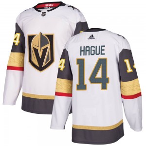 Youth Adidas Vegas Golden Knights Nicolas Hague Gold White Away Jersey - Authentic