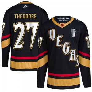 Youth Adidas Vegas Golden Knights Shea Theodore Gold Black Reverse Retro 2.0 2023 Stanley Cup Final Jersey - Authentic