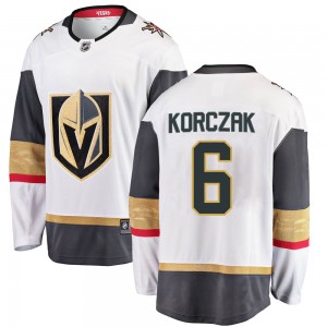 Men's Fanatics Branded Vegas Golden Knights Kaedan Korczak Gold White Away Jersey - Breakaway