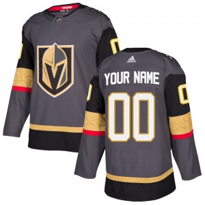 Youth Adidas Vegas Golden Knights Custom Gold Custom Gray Home Jersey - Authentic