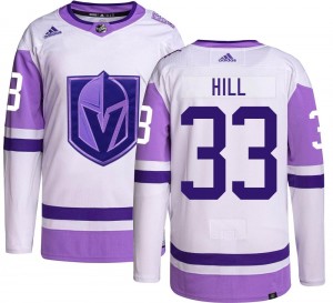 Youth Adidas Vegas Golden Knights Adin Hill Gold Hockey Fights Cancer Jersey - Authentic