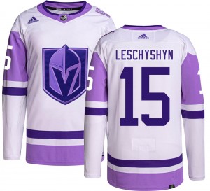 Youth Adidas Vegas Golden Knights Jake Leschyshyn Gold Hockey Fights Cancer Jersey - Authentic