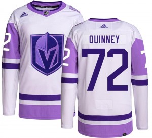 Youth Adidas Vegas Golden Knights Gage Quinney Gold Hockey Fights Cancer Jersey - Authentic