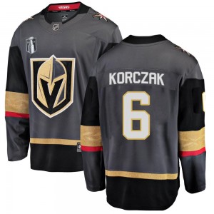 Youth Fanatics Branded Vegas Golden Knights Kaedan Korczak Gold Black Home 2023 Stanley Cup Final Jersey - Breakaway