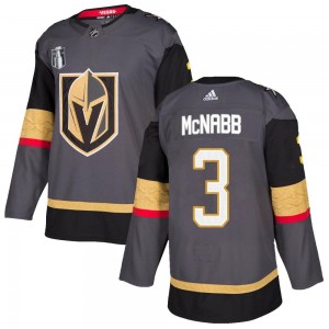 Youth Adidas Vegas Golden Knights Brayden McNabb Gold Gray Home 2023 Stanley Cup Final Jersey - Authentic