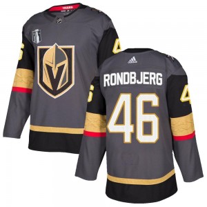 Youth Adidas Vegas Golden Knights Jonas Rondbjerg Gold Gray Home 2023 Stanley Cup Final Jersey - Authentic