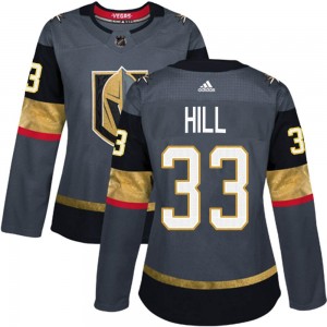 Women's Adidas Vegas Golden Knights Adin Hill Gold Gray Home Jersey - Authentic