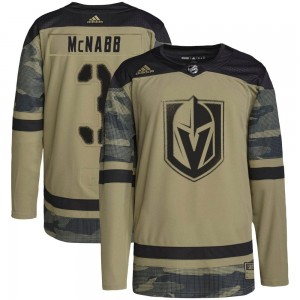 Men's Adidas Vegas Golden Knights Brayden McNabb Gold Camo Military Appreciation Practice Jersey - Authentic
