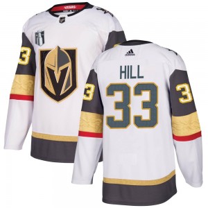 Youth Adidas Vegas Golden Knights Adin Hill Gold White Away 2023 Stanley Cup Final Jersey - Authentic
