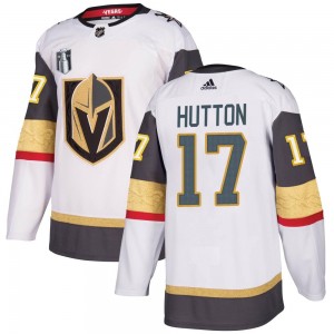 Youth Adidas Vegas Golden Knights Ben Hutton Gold White Away 2023 Stanley Cup Final Jersey - Authentic