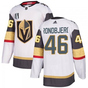 Youth Adidas Vegas Golden Knights Jonas Rondbjerg Gold White Away 2023 Stanley Cup Final Jersey - Authentic