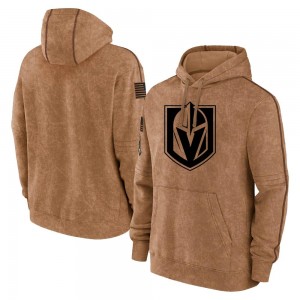Men's Vegas Golden Knights Gold Brown 2023 Salute to Service Club Pullover Hoodie -
