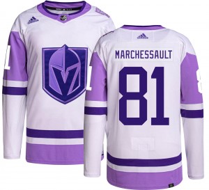 Men's Adidas Vegas Golden Knights Jonathan Marchessault Gold Hockey Fights Cancer Jersey - Authentic