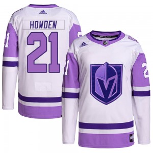 Men's Adidas Vegas Golden Knights Brett Howden White/Purple Hockey Fights Cancer Primegreen Jersey - Authentic