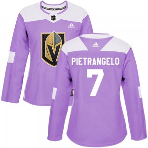 Women's Adidas Vegas Golden Knights Alex Pietrangelo Purple Fights Cancer Practice Jersey - Authentic