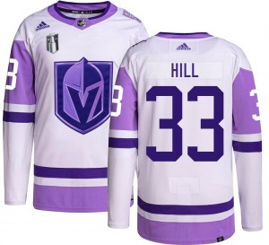 Youth Adidas Vegas Golden Knights Adin Hill Gold Hockey Fights Cancer 2023 Stanley Cup Final Jersey - Authentic