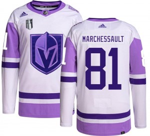 Youth Adidas Vegas Golden Knights Jonathan Marchessault Gold Hockey Fights Cancer 2023 Stanley Cup Final Jersey - Authentic