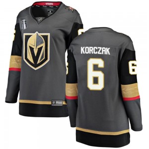 Women's Fanatics Branded Vegas Golden Knights Kaedan Korczak Gold Black Home 2023 Stanley Cup Final Jersey - Breakaway