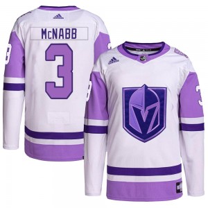 Youth Adidas Vegas Golden Knights Brayden McNabb White/Purple Hockey Fights Cancer Primegreen Jersey - Authentic