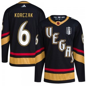 Men's Adidas Vegas Golden Knights Kaedan Korczak Gold Black Reverse Retro 2.0 2023 Stanley Cup Final Jersey - Authentic