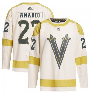 Men's Adidas Vegas Golden Knights Michael Amadio Gold Cream 2024 Winter Classic Primegreen Jersey - Authentic