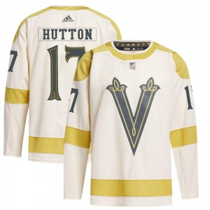 Men's Adidas Vegas Golden Knights Ben Hutton Gold Cream 2024 Winter Classic Primegreen Jersey - Authentic