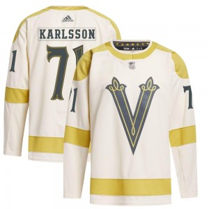 Men's Adidas Vegas Golden Knights William Karlsson Gold Cream 2024 Winter Classic Primegreen Jersey - Authentic