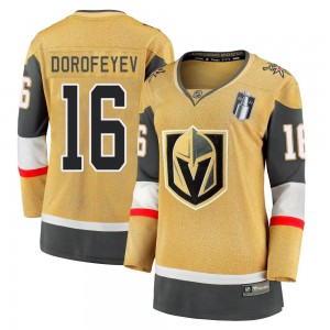 Women's Fanatics Branded Vegas Golden Knights Pavel Dorofeyev Gold Breakaway 2020/21 Alternate 2023 Stanley Cup Final Jersey - P